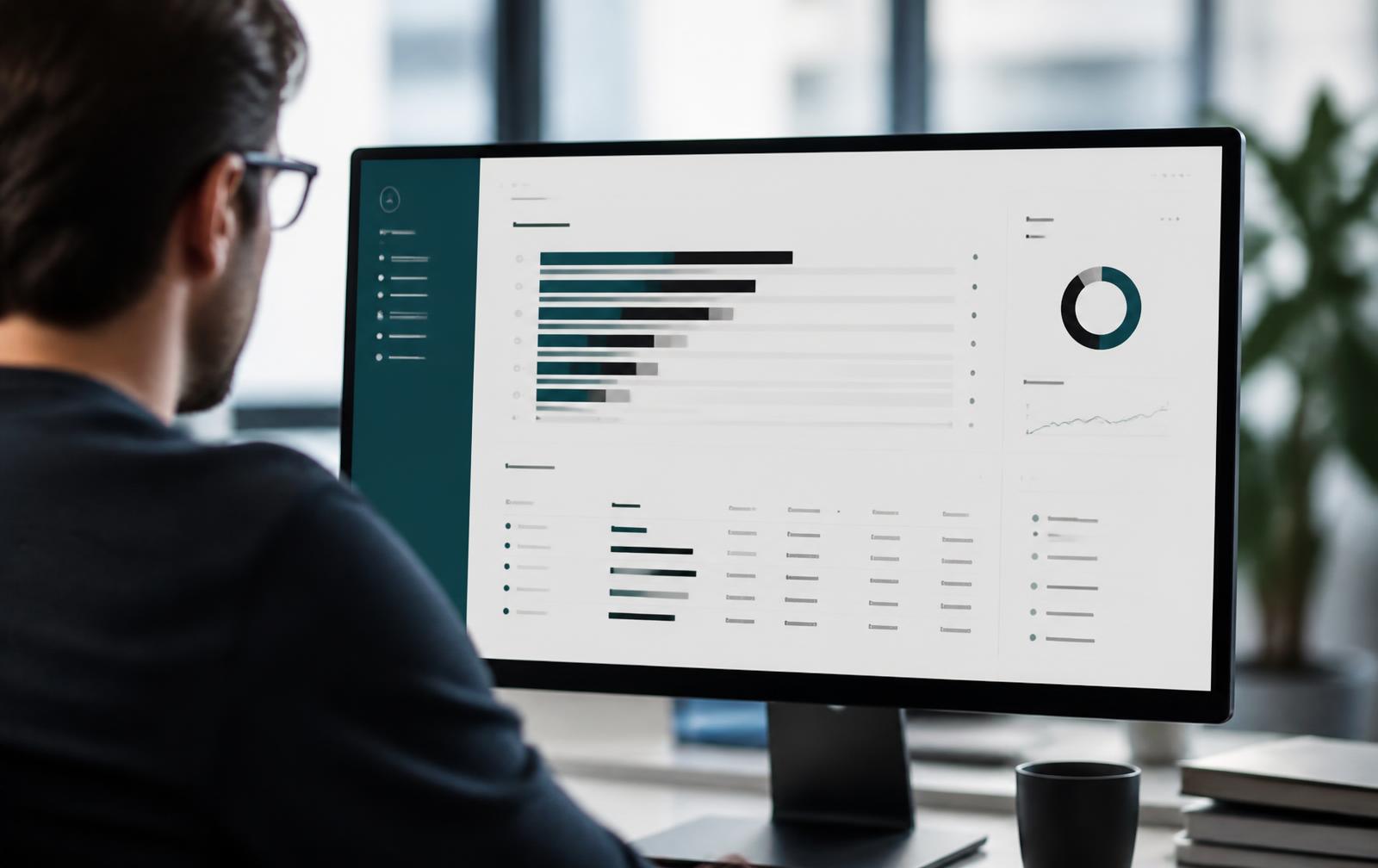 Analytiker som ser på et dashboard med målte rangordner